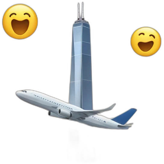 The twin tower and a plane emoji