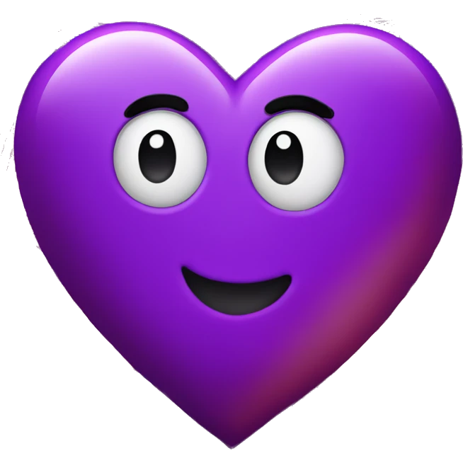 Purple heart on the background of fireworks emoji