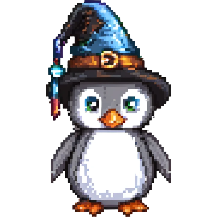 A penguin wizard emoji
