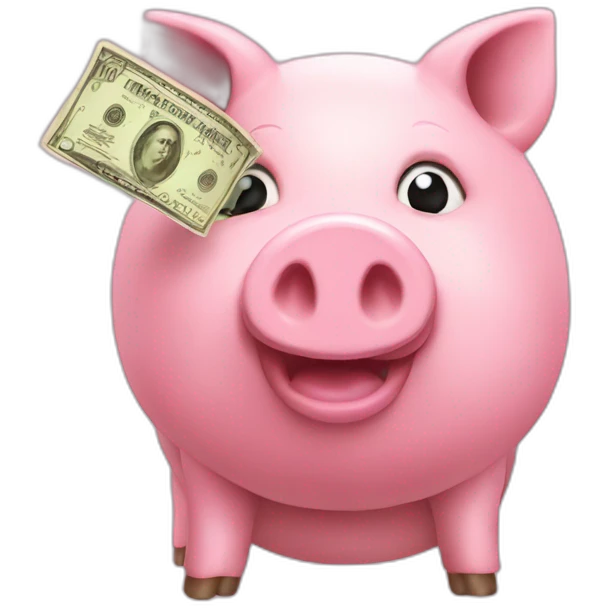 Pink pig cash emoji