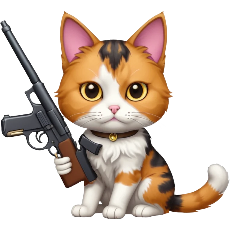 Cat with a gun emoji