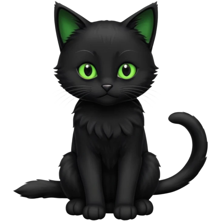 Chat noir peinture mignon assise peinture emoji