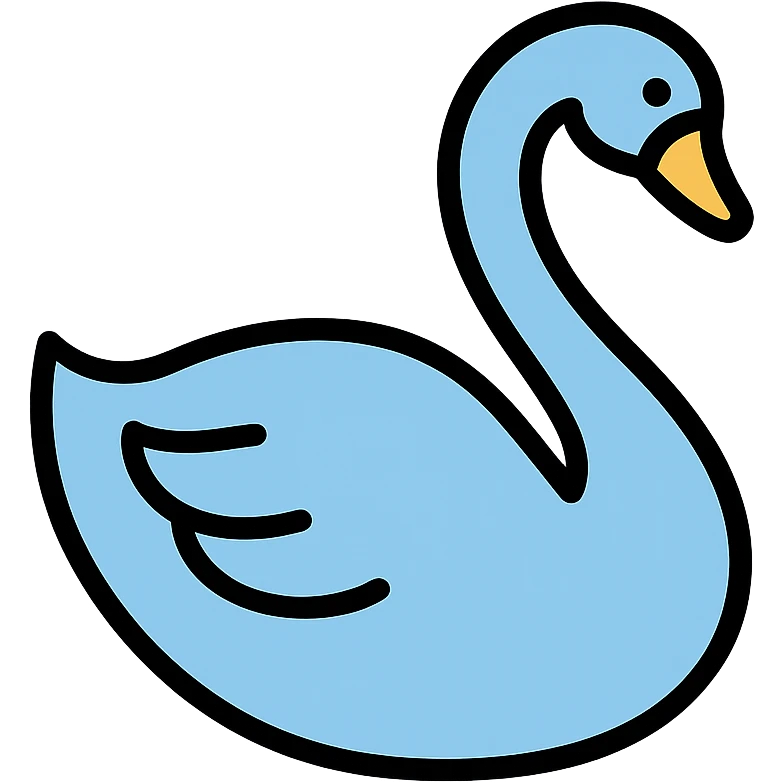a swan, color outline icon style emoji
