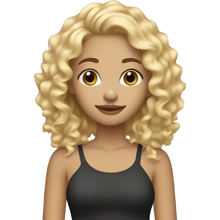 blonde girl loose curls emoji