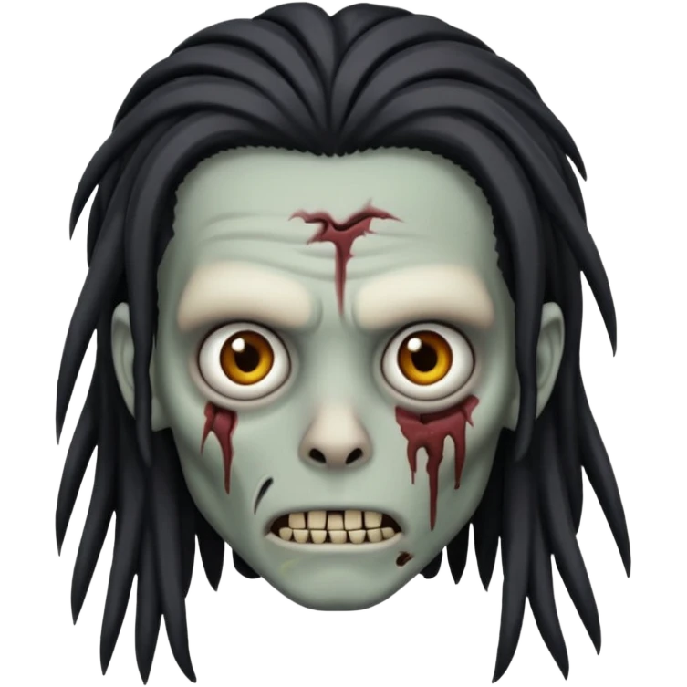 make a zombie boy emoji (headshot only) that has long black dreadlocks  and some facial scars emoji