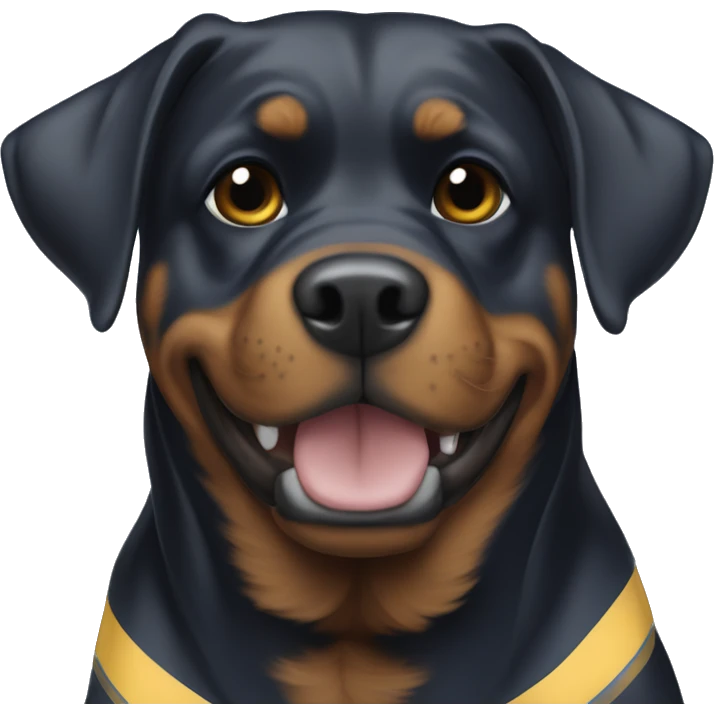 Rottweiler wearing a Los Angeles Chargers jersey ￼ emoji