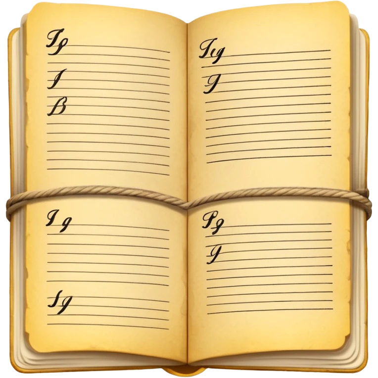 writter Script – bound pages with notes emoji