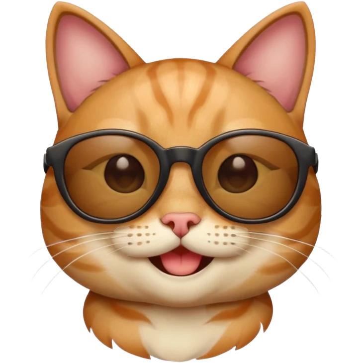 Cat smirking with sunglasses on emoji