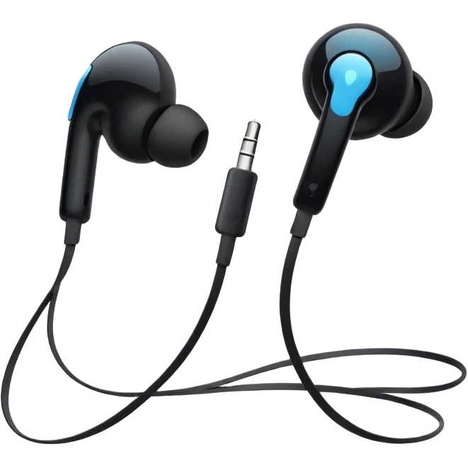 EarPods headphones, black emoji