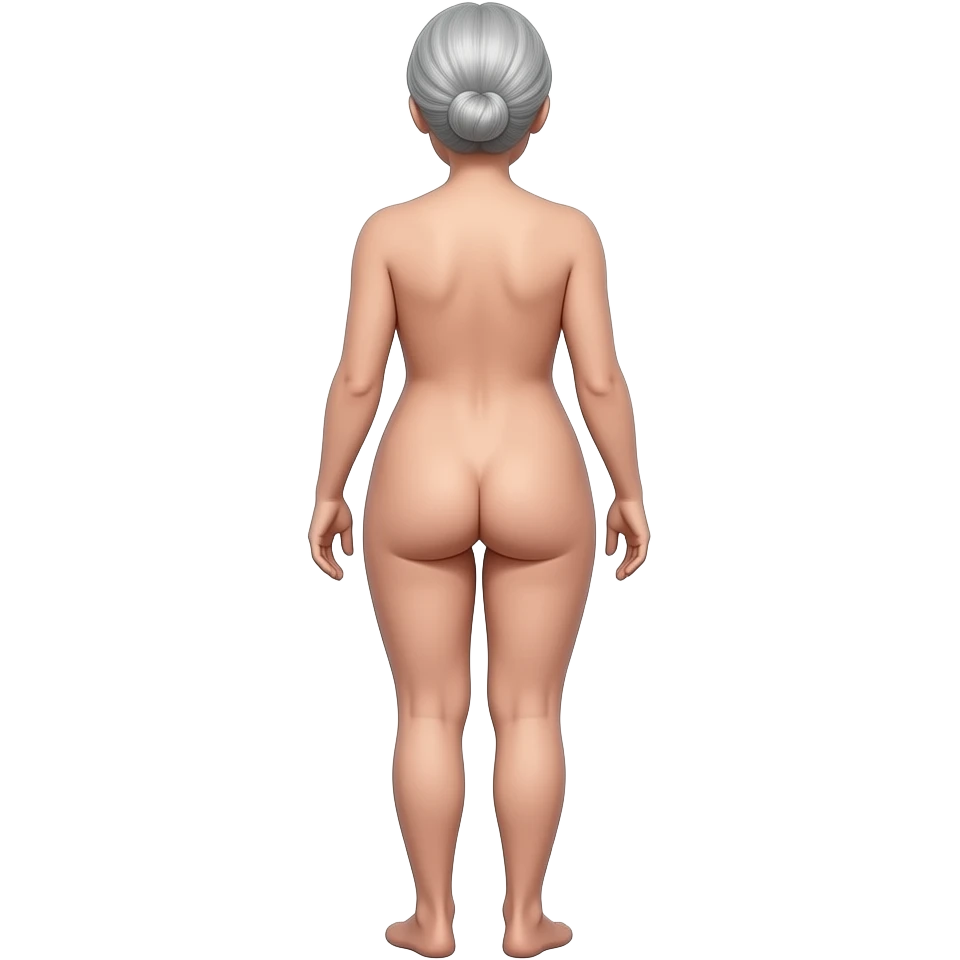una abuela de espalda cuerpo entero sin ropa emoji