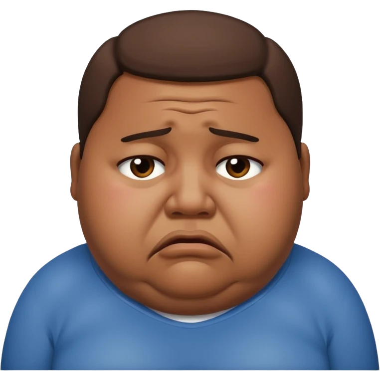 Obese brown man bitcoin, NO TATTOOS, sad crying emoji