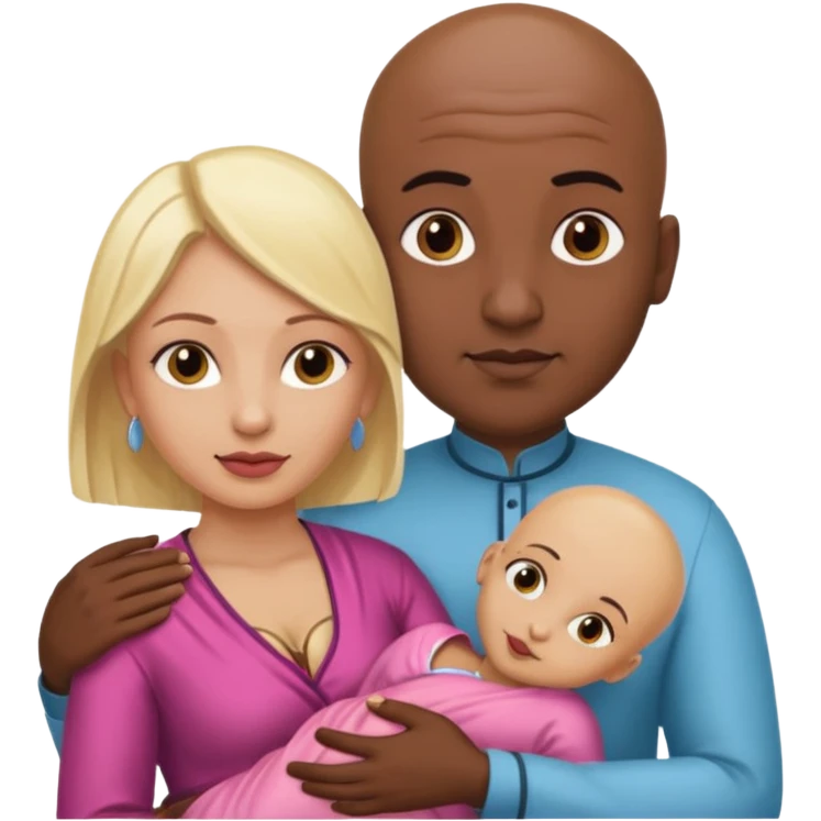 Naked bald Indian man with a beard holding vagina of naked blonde woman emoji