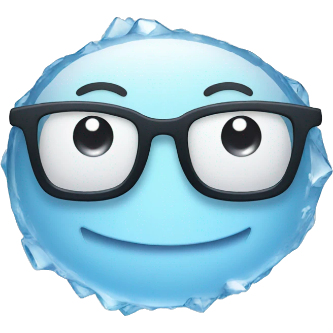 Ice smiling with glasses emoji