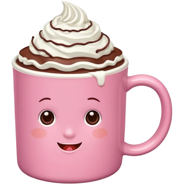 aesthetic hot chocolate with pink mug emoji