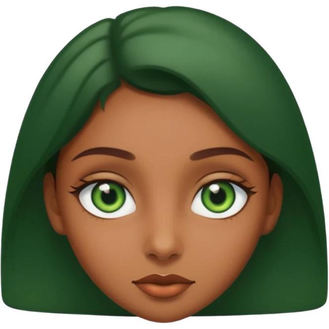 Brown girl with green eyes emoji