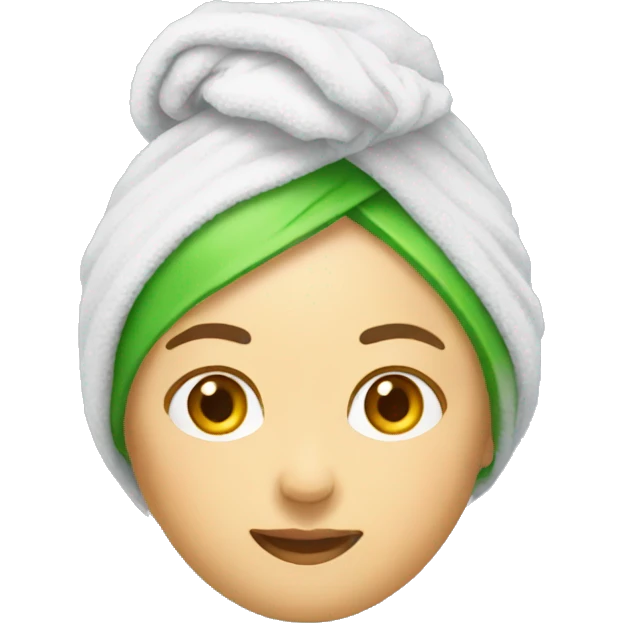 generate female whatsapp emoji with towel on head emoji