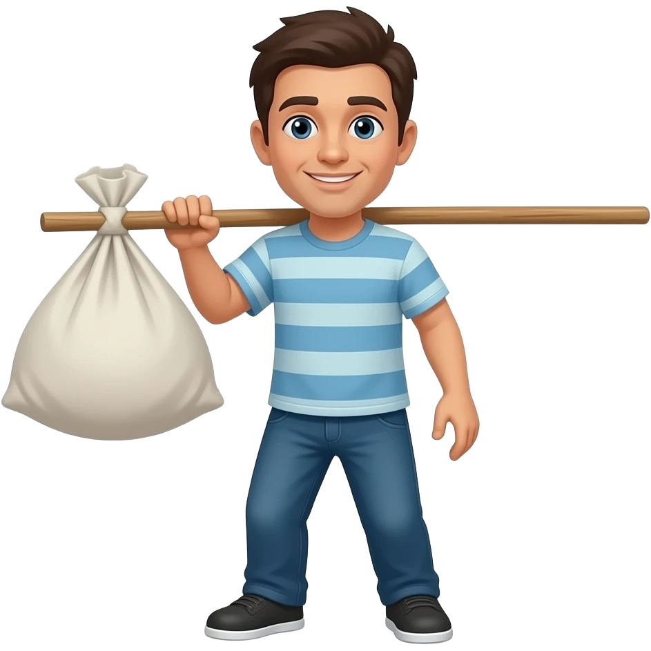 Carrying bag on a stick emoji