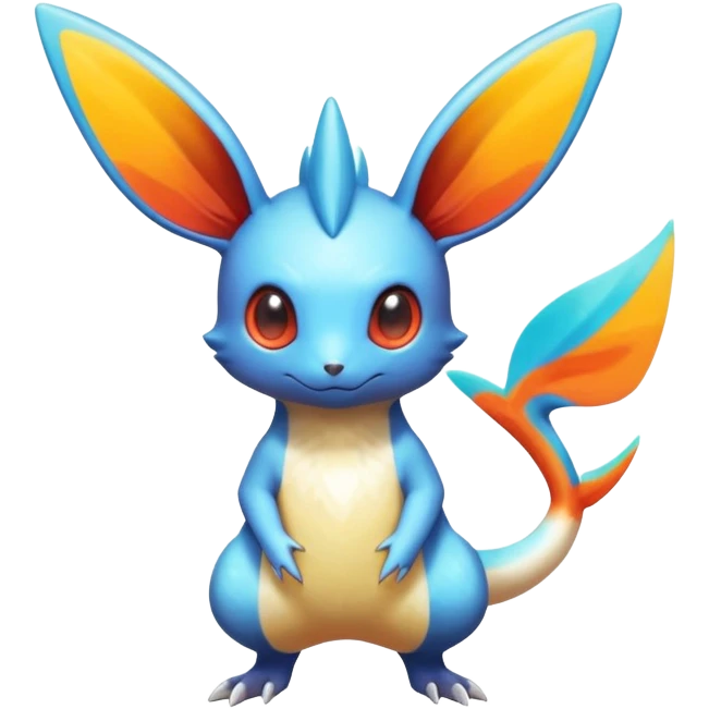 Colorful Shiny Exotic Victini-Salandit-Minccino-Emolga-Fakémon-hybrid-creature (full body)  emoji