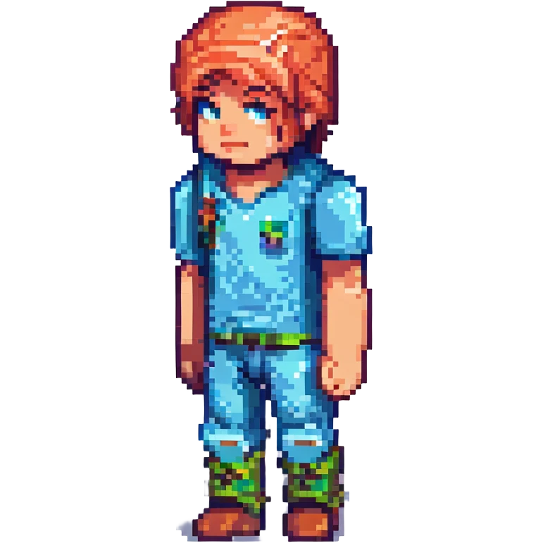 Minecraft-style character, 45x45 pixel resolution, blocky pixel art, simple colors, side view, no background emoji