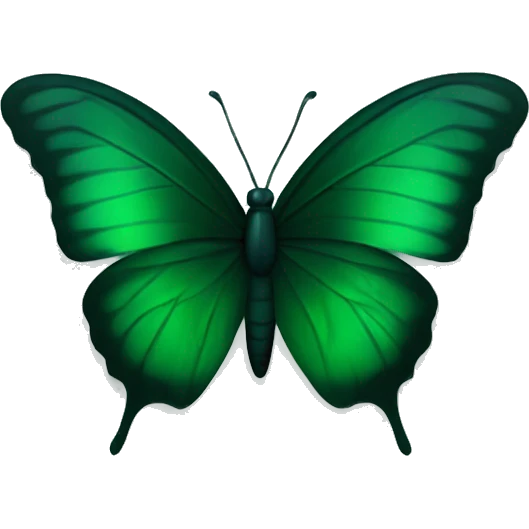 Very dark green butterfly in iphone design emoji