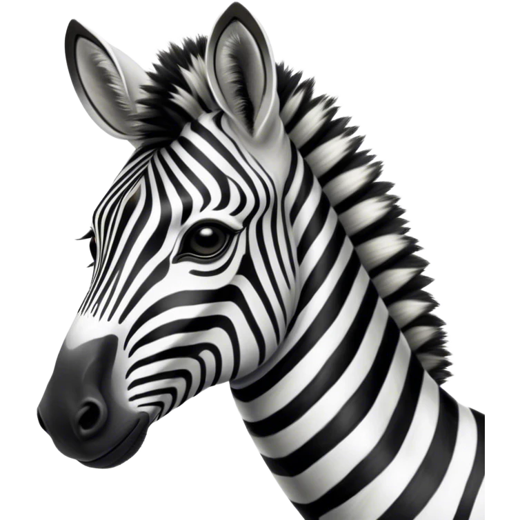 Cinematic Noble Zebra Portrait Emoji, Poised and regal, with a lean, elegant build, a long, graceful equine snout and striking fur of bold black and white stripes, deep-set soulful piercing eyes, Simplified yet sharp and sophisticated features, highly detailed, glowing with a soft, dignified glow, high shine, intelligent and graceful, stylized with an air of savannah chic, focused and attentive, soft glowing outline, capturing the essence of a watchful and confident equine that feels as though it could gallop out of the screen with effortless authority! emoji