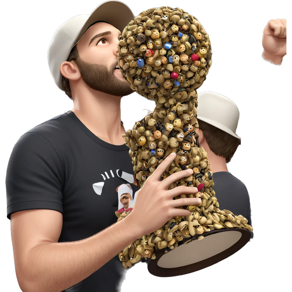 male with hat in crowd emoji