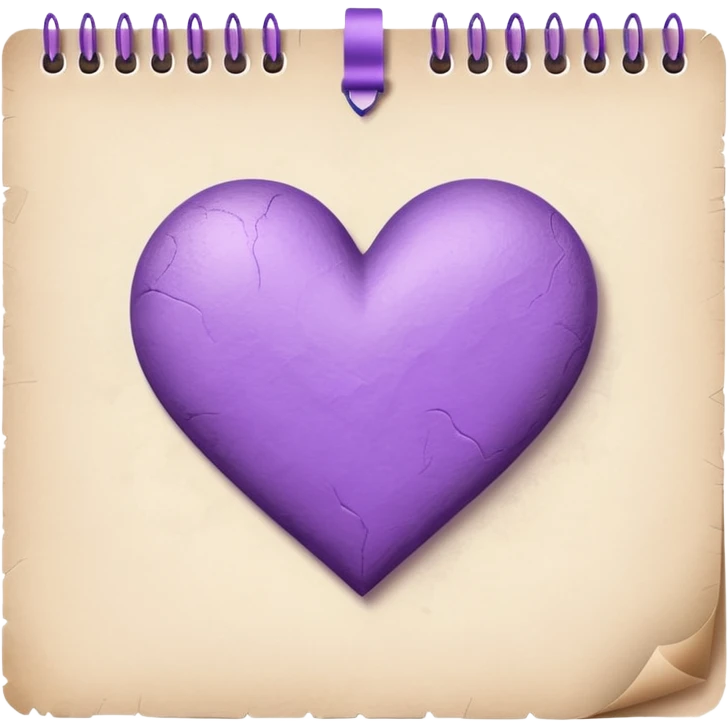 paper with emptu Hand drawn purple heart contour  with pencil emoji