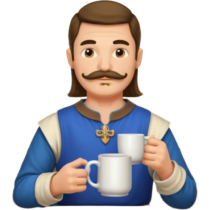 Medieval Man with a moustach in a tavern emoji