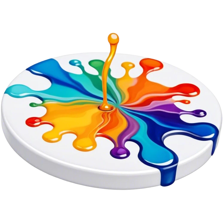 Epoxy resin art icon, tubes of epoxy resin, visible mixing tools, colorful resin pouring onto a surface, creating intricate patterns or designs, such as abstract art or coasters, minimalistic style, clean lines, transparent background. emoji