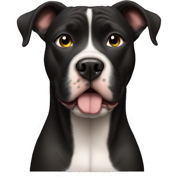 The dog is a black Pit Bull emoji