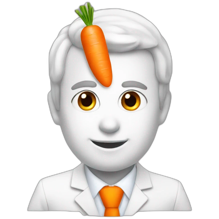 Macron with carrot emoji