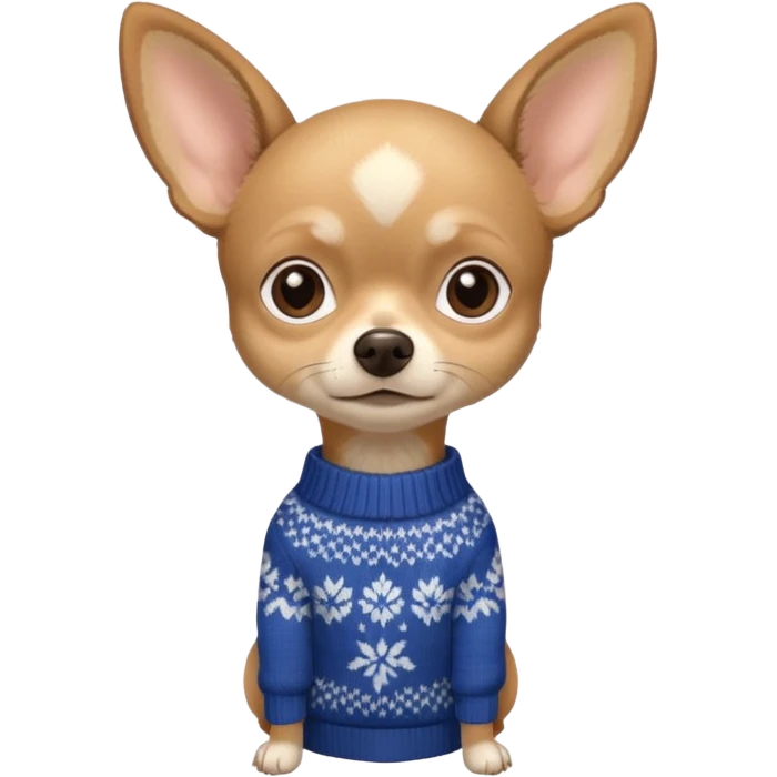 All Tan deer-head chihuahua sitting wearing a sweater emoji