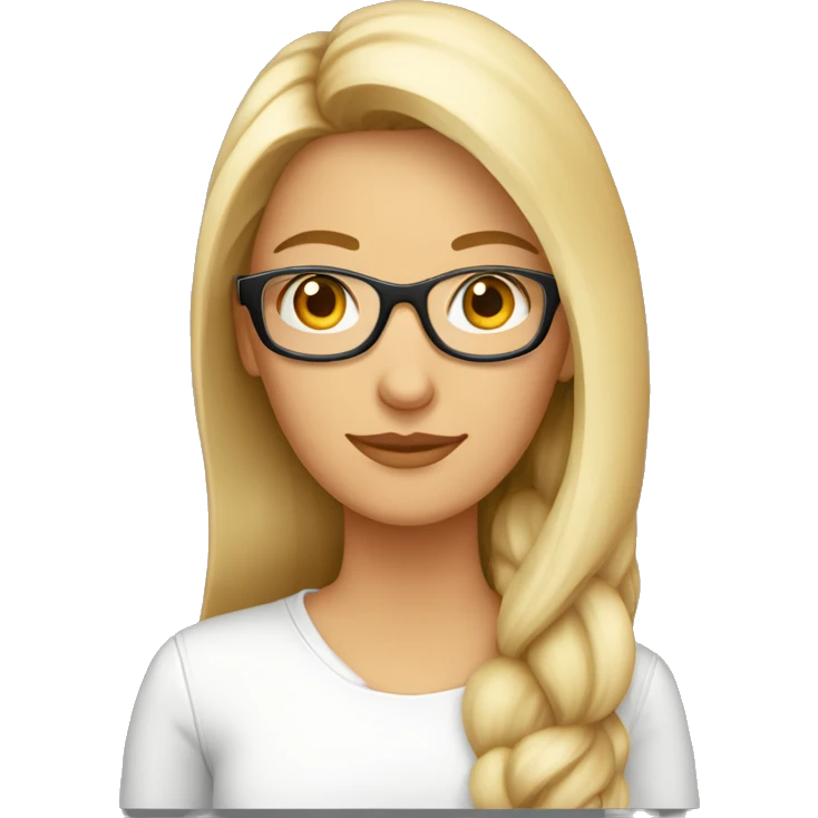 mujer caucasica , pelo naranja largo , con lentes , y una lupa emoji