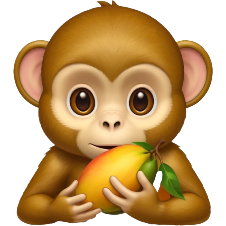 Monkey holding mango emoji