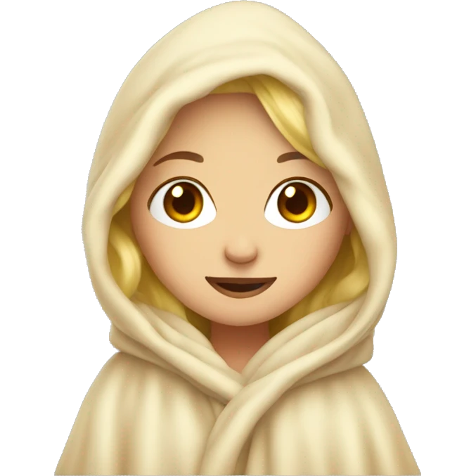 blonde girl in cosy blanket  emoji