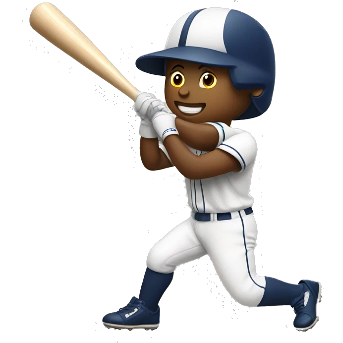 Baseball player swinging bat emoji