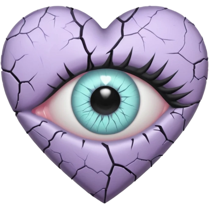 pastel goth heart with pastel eye emoji