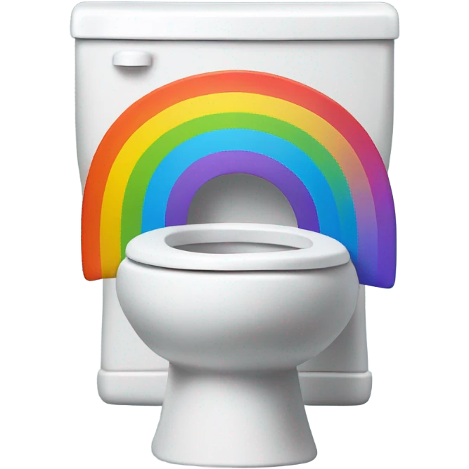 Toilet with rainbows emoji