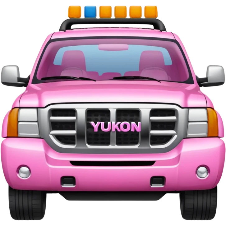 a Yukon SUV truck in pink emoji