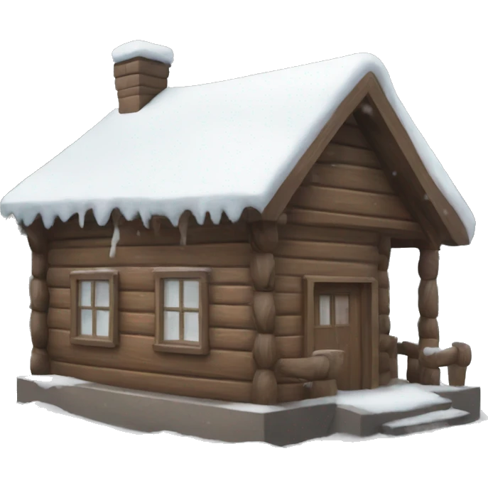 snow-covered wooden house emoji