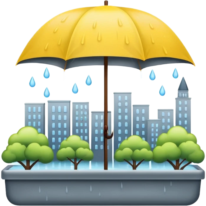 Rainy foggy day in the city emoji