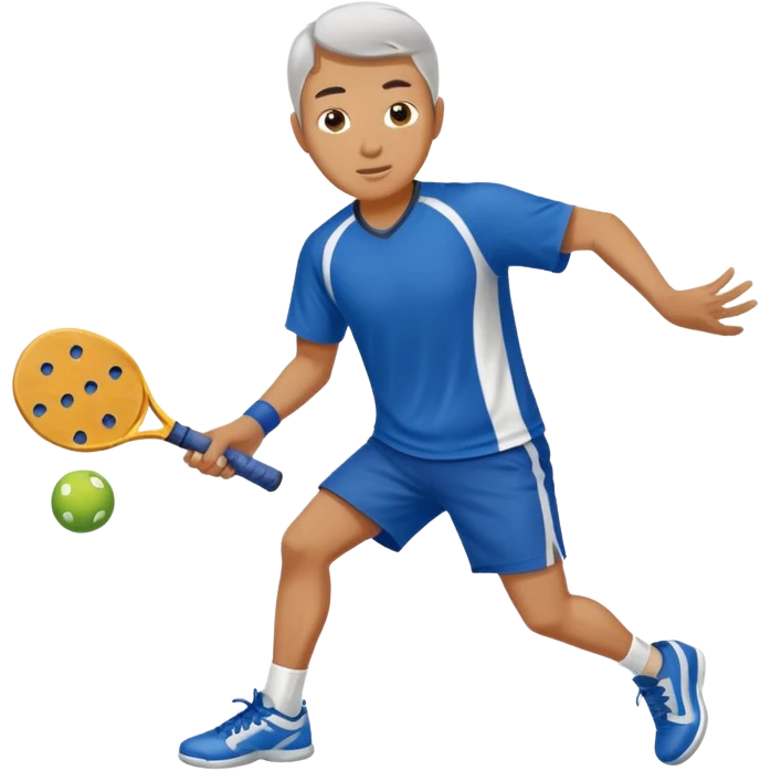 Asian man playing pickleball emoji