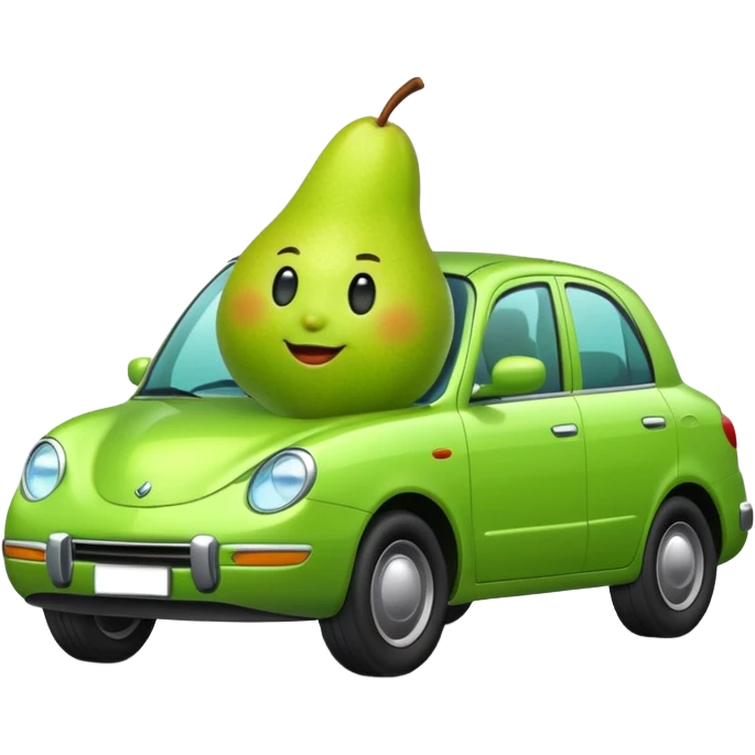 plain pear in a porshce emoji