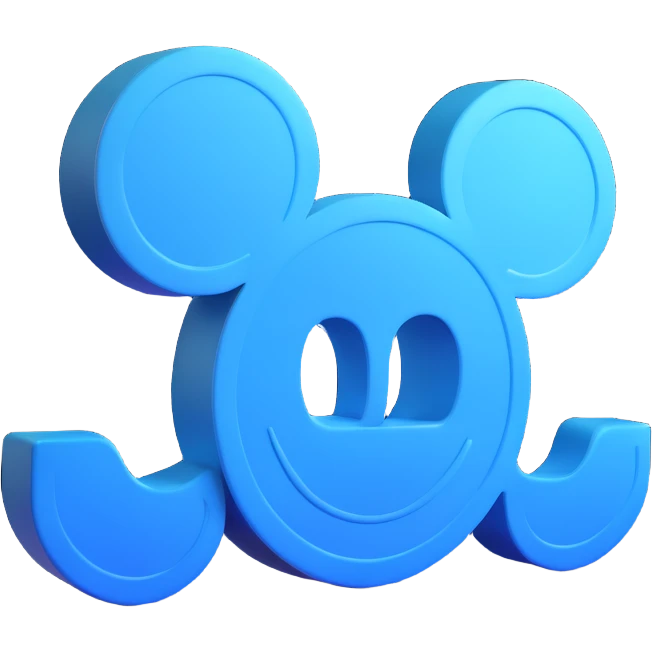 blue Disney+ logo icon with soft 3D effect emoji