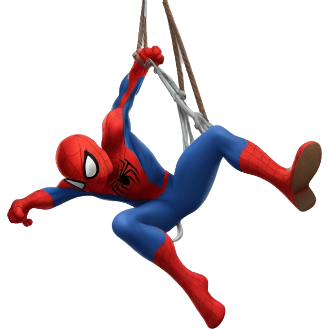 Spider-Man swinging emoji