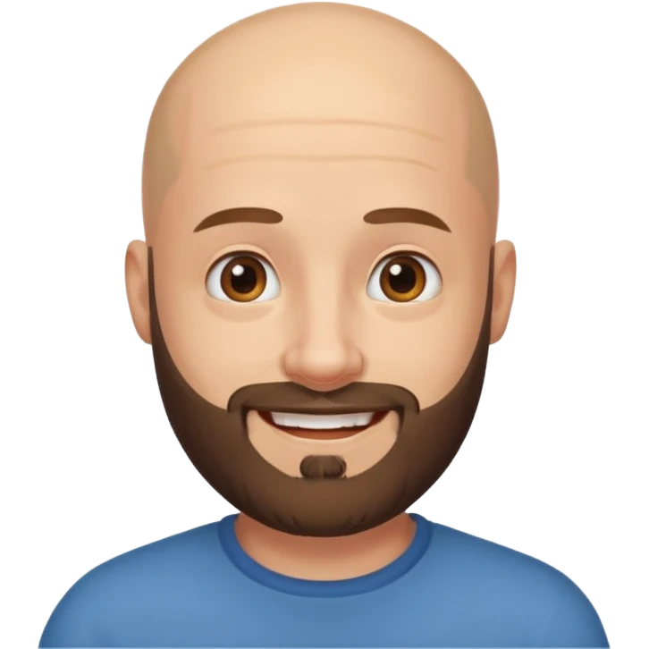 Bald man with beard emoji