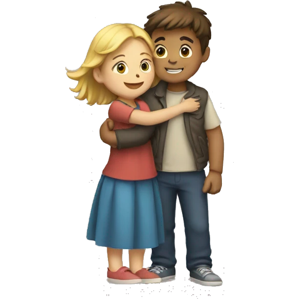boy and girl hug  emoji