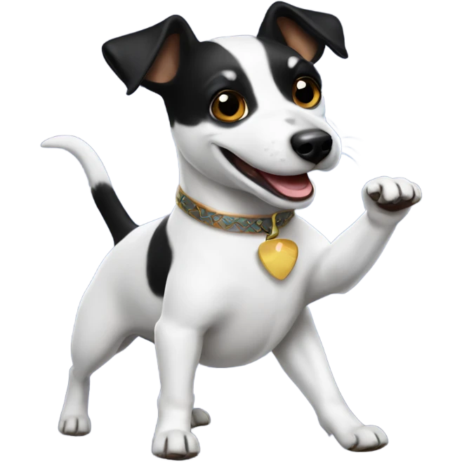Black Jack Russell dancing emoji