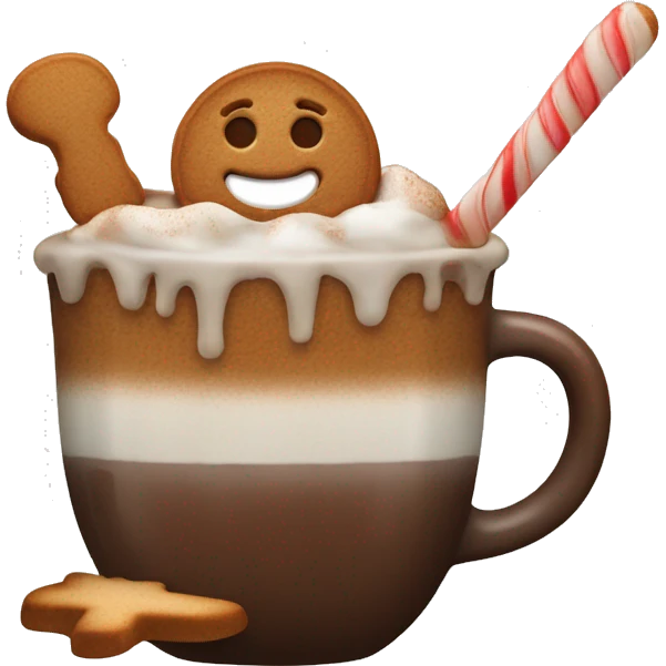 Gingerbread in čip of hot chocolate emoji