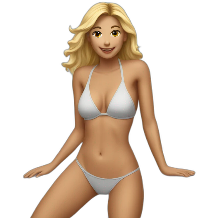 soft-fit Caucasian woman bikini (beach body) bed emoji